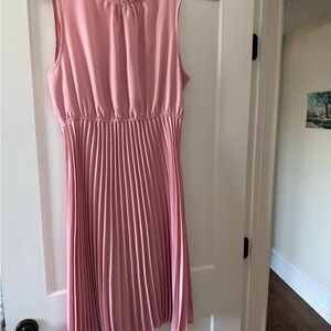 Pleated Sleeveless Midi Dress - Pink NEVER WORN